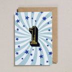 IRON ON PATCH CIRCUS AGE CARD - BLUE