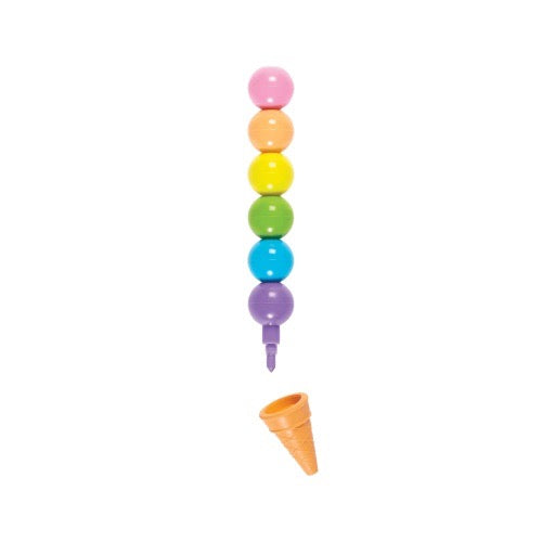 RAINBOW SCOOPS STACKING ERASABLE CRAYONS + SCENTED ERASER (3 YEARS+)
