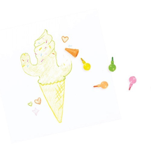 RAINBOW SCOOPS STACKING ERASABLE CRAYONS + SCENTED ERASER (3 YEARS+)