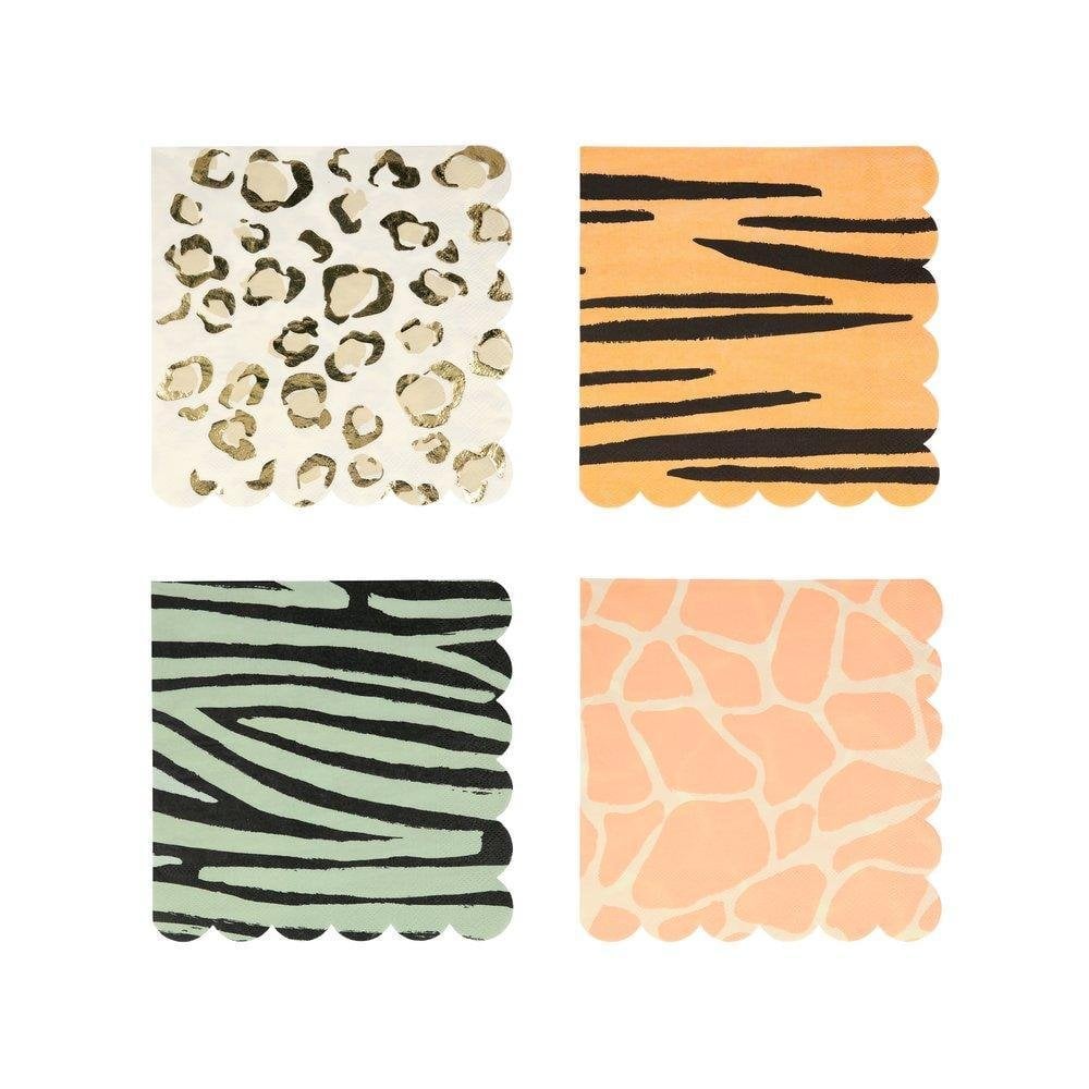 16 SAFARI ANIMAL PRINT NAPKINS