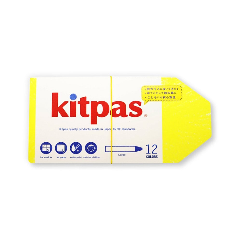 KITPAS CRAYONS LARGE 12 COLOURS