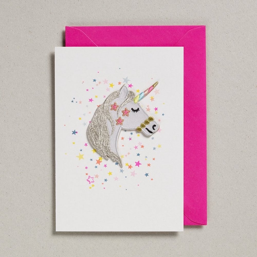 UNICORN HEAD PATCH CARD