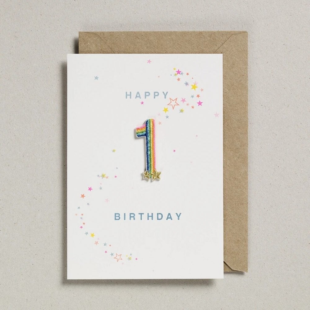 RAINBOW PATCH NUMBER BIRTHDAY CARD