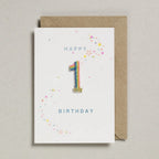 RAINBOW PATCH NUMBER BIRTHDAY CARD