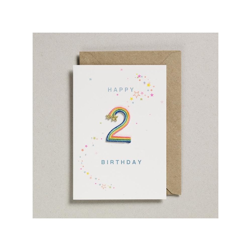 RAINBOW PATCH NUMBER BIRTHDAY CARD