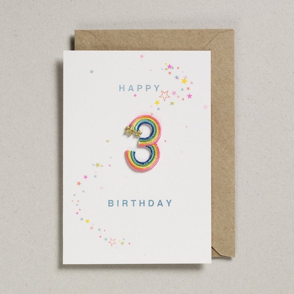 RAINBOW PATCH NUMBER BIRTHDAY CARD