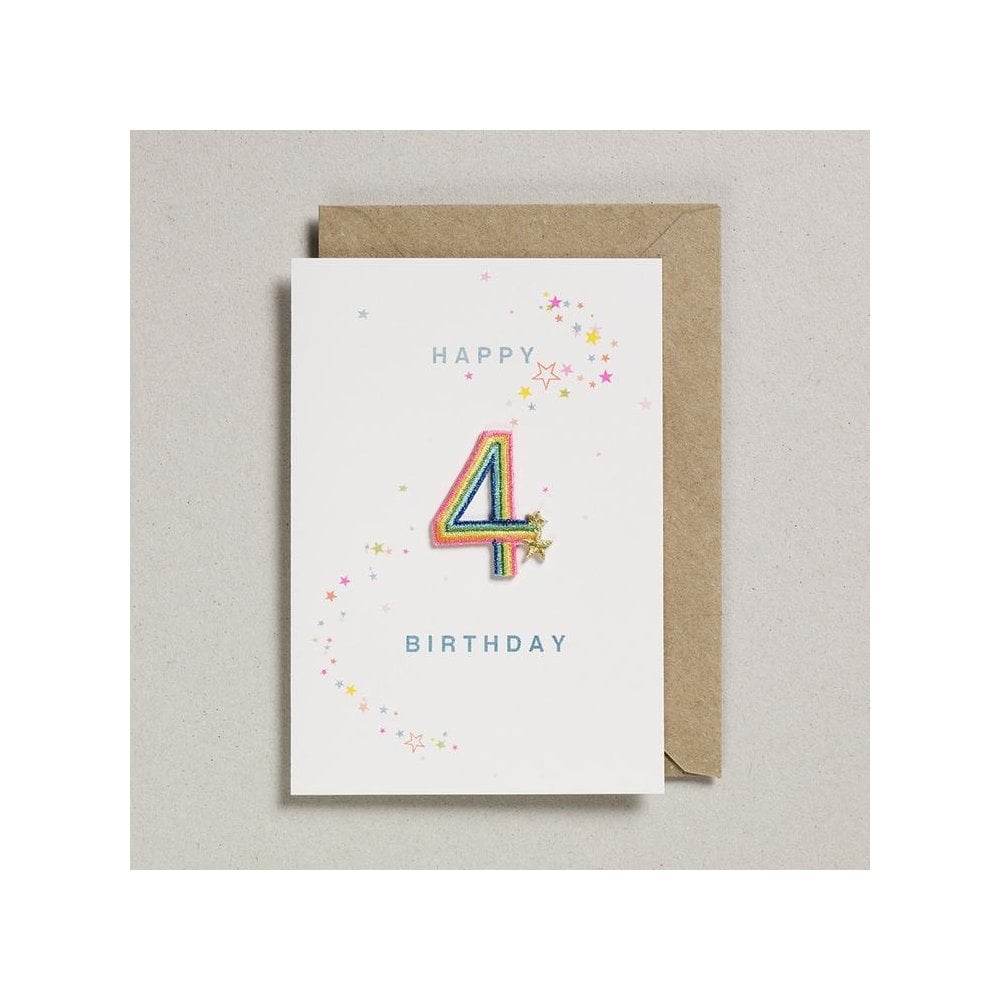 RAINBOW PATCH NUMBER BIRTHDAY CARD