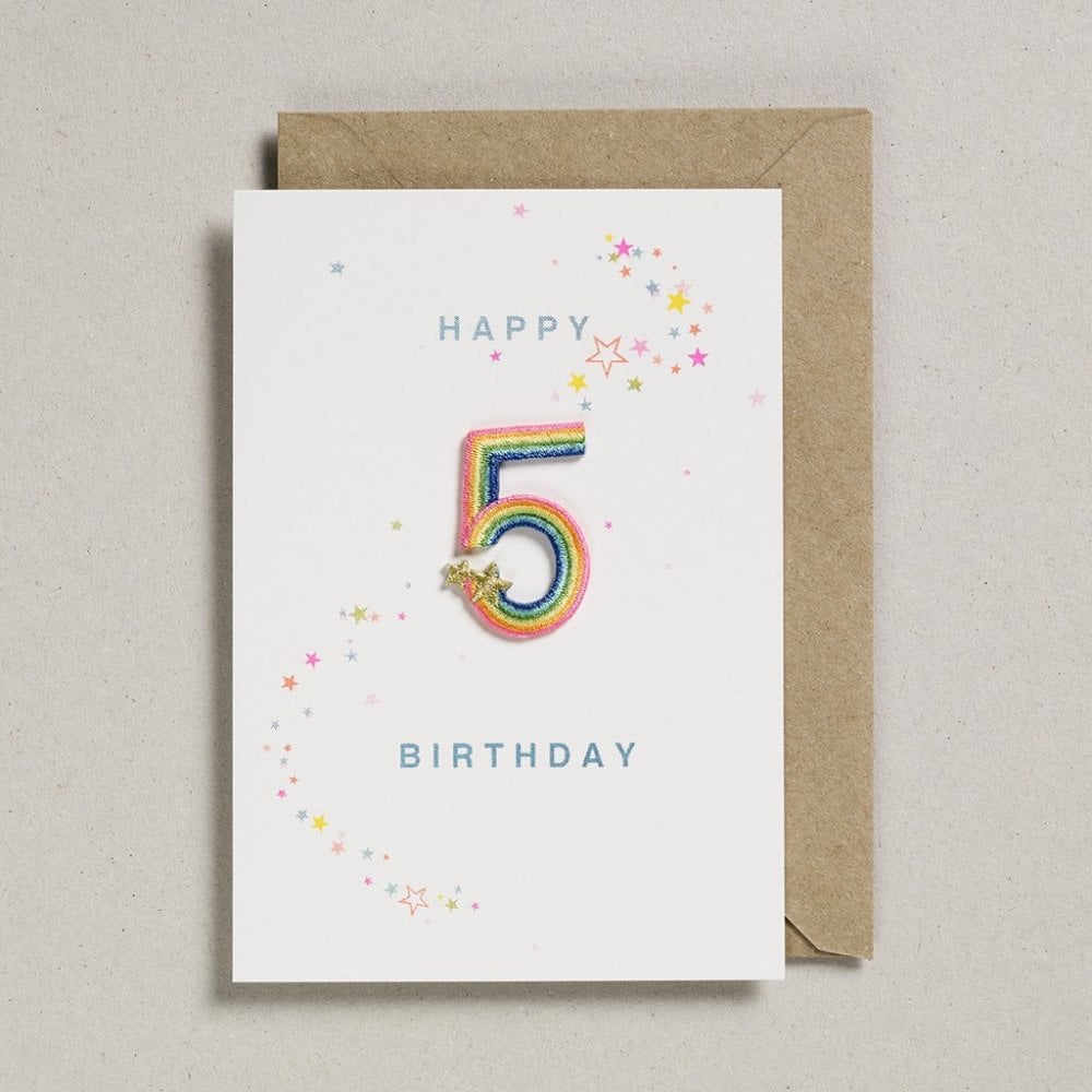 RAINBOW PATCH NUMBER BIRTHDAY CARD