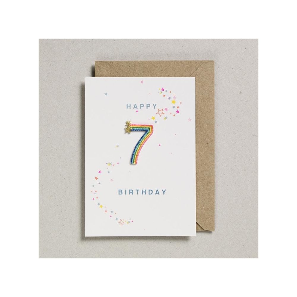 RAINBOW PATCH NUMBER BIRTHDAY CARD