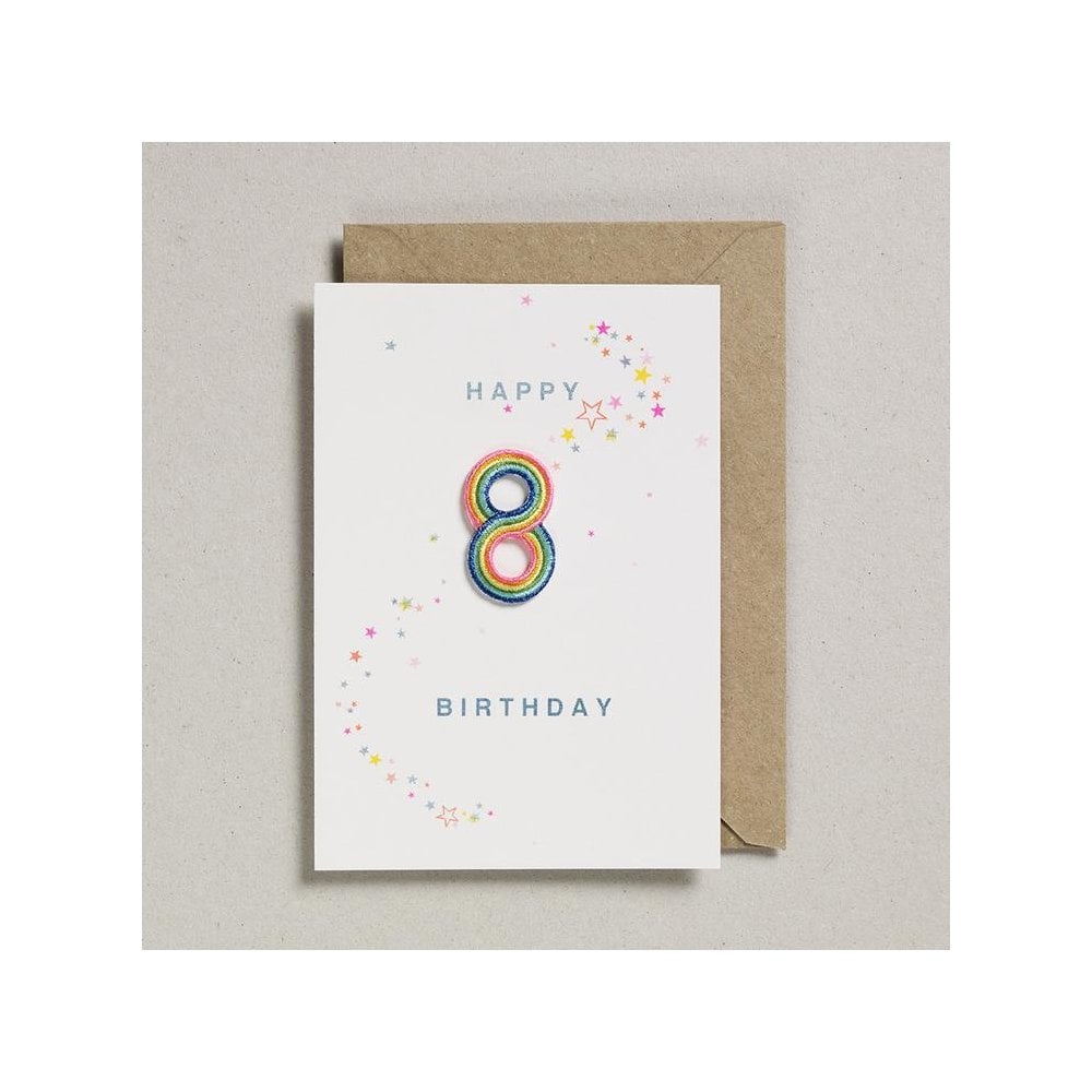 RAINBOW PATCH NUMBER BIRTHDAY CARD