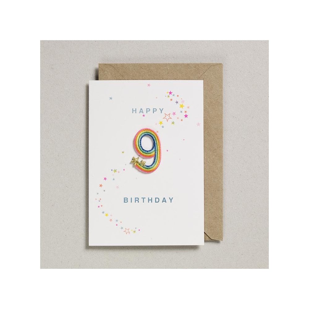 RAINBOW PATCH NUMBER BIRTHDAY CARD