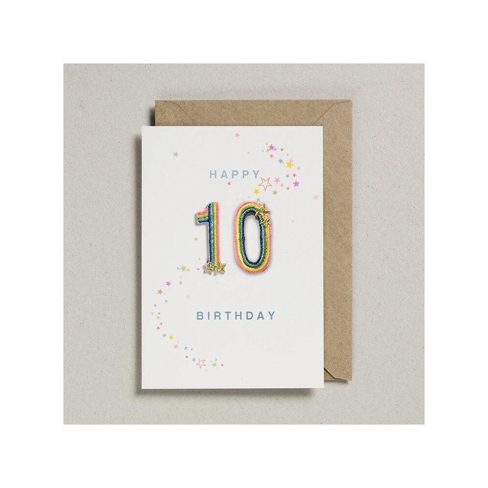 RAINBOW PATCH NUMBER BIRTHDAY CARD