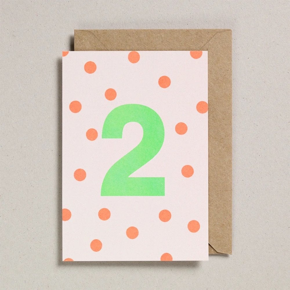 NUMBER CARD - GREEN/ORANGE (AGES 1-7 YEARS)