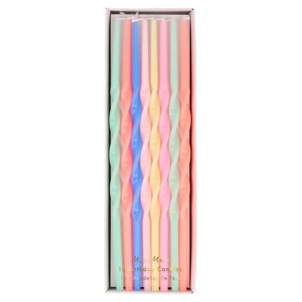 TWISTED LONG CANDLES - MIXED COLOURS