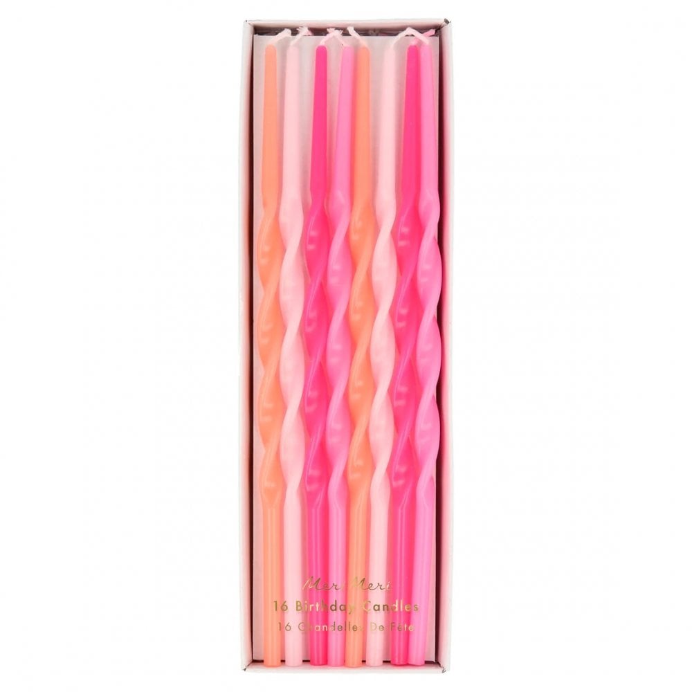 TWISTED LONG CANDLES - PINK