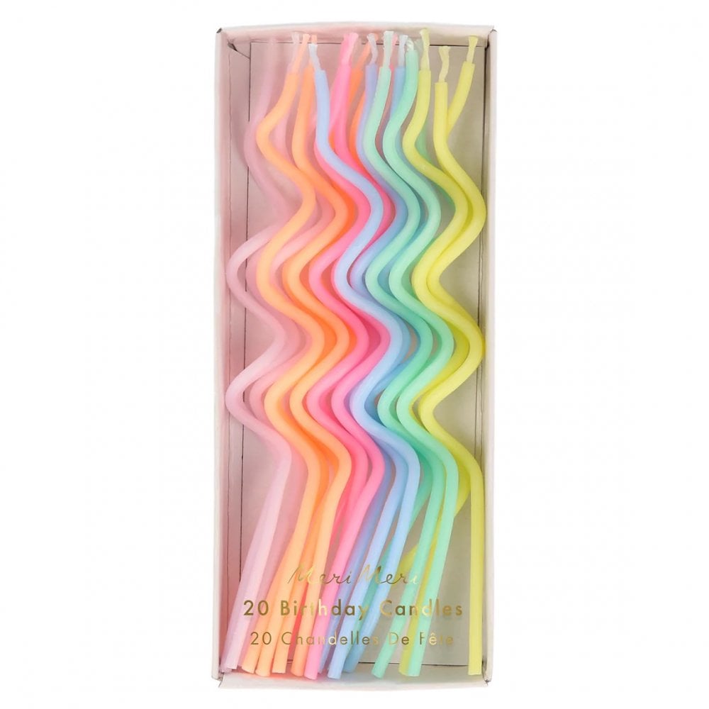 20 SWIRLY CANDLES - PASTELS
