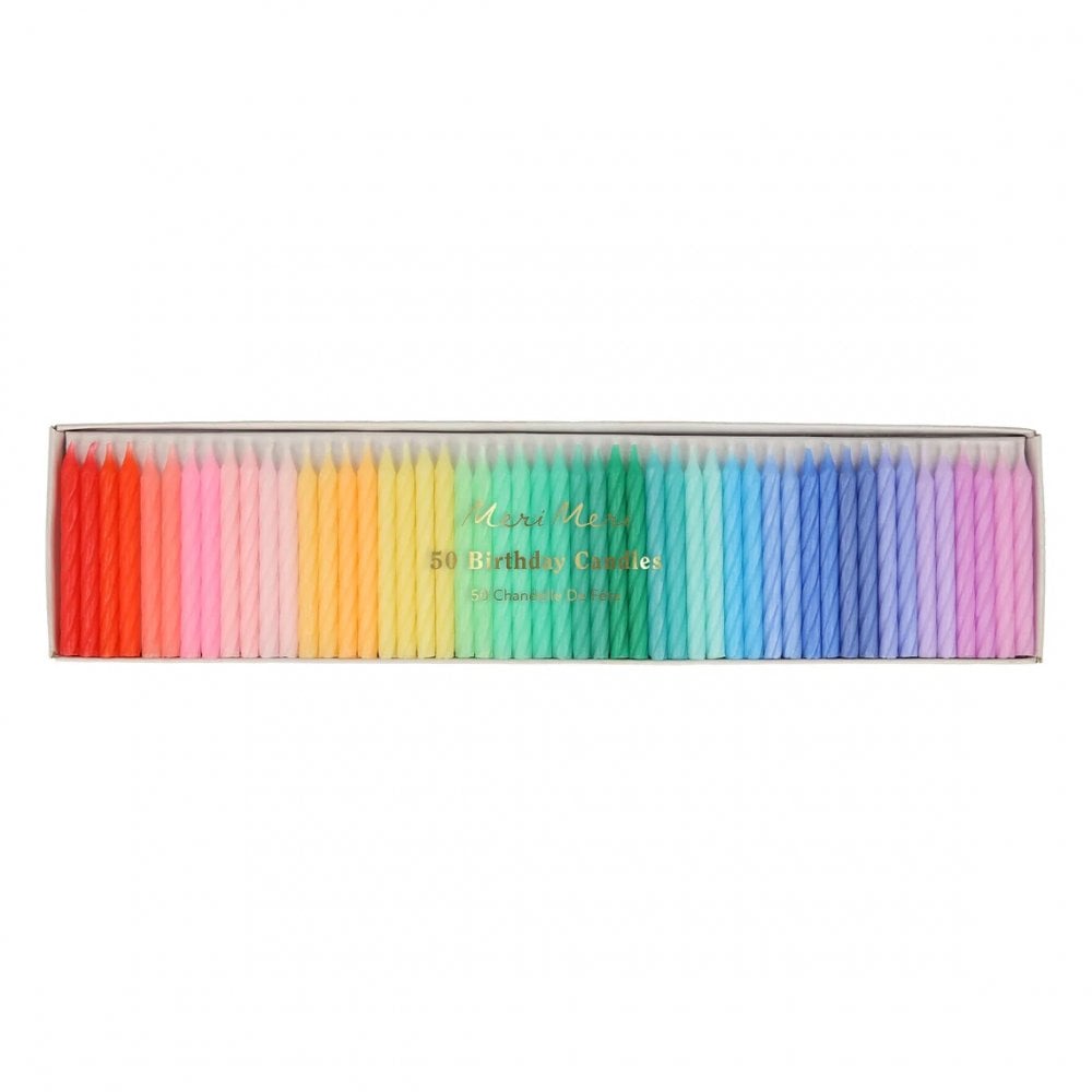 50 RAINBOW TWISTED MINI CANDLES