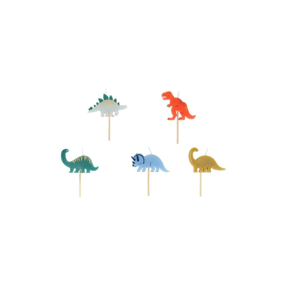 5 DINOSAUR CANDLES