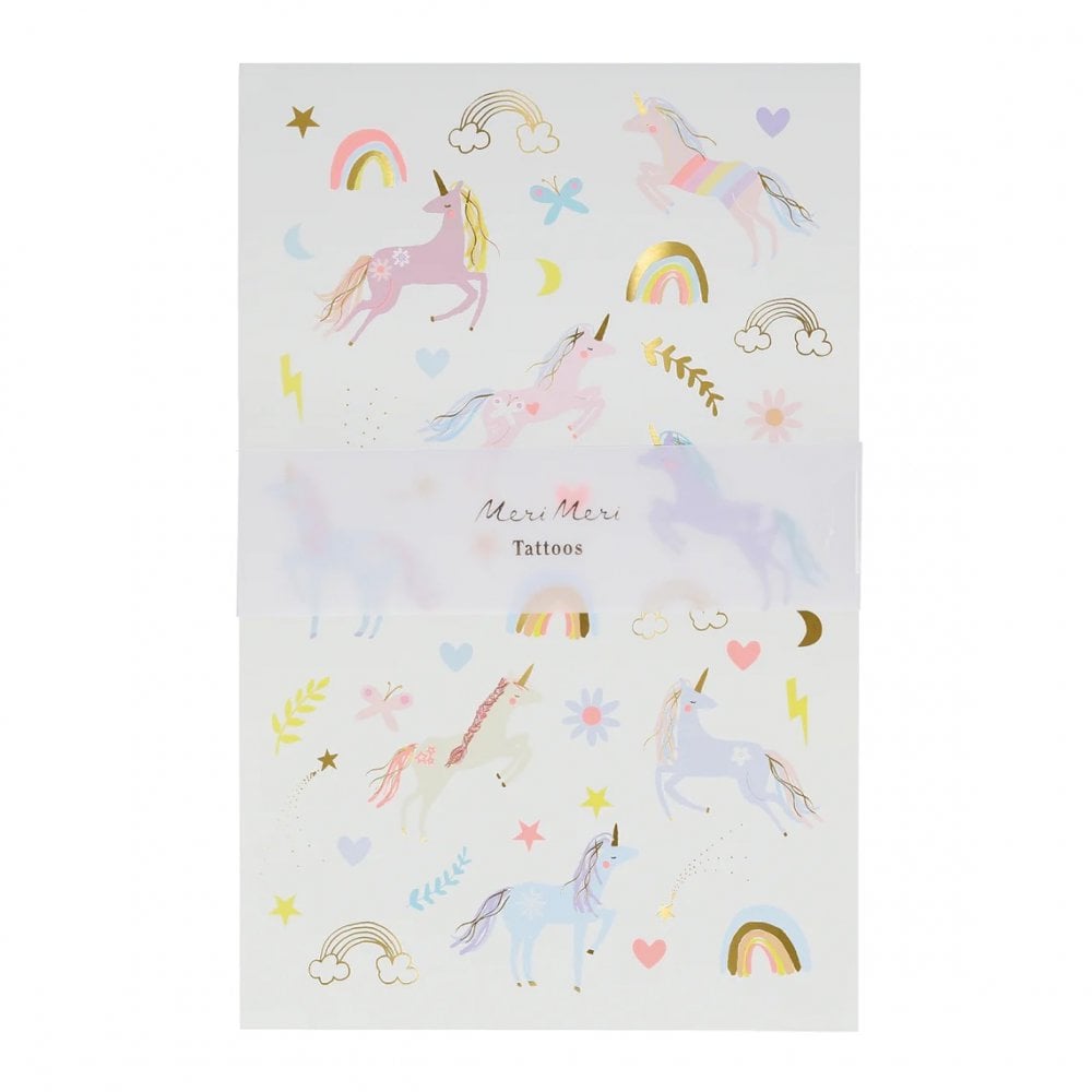 UNICORN TEMPORARY TATTOOS - 2 SHEETS