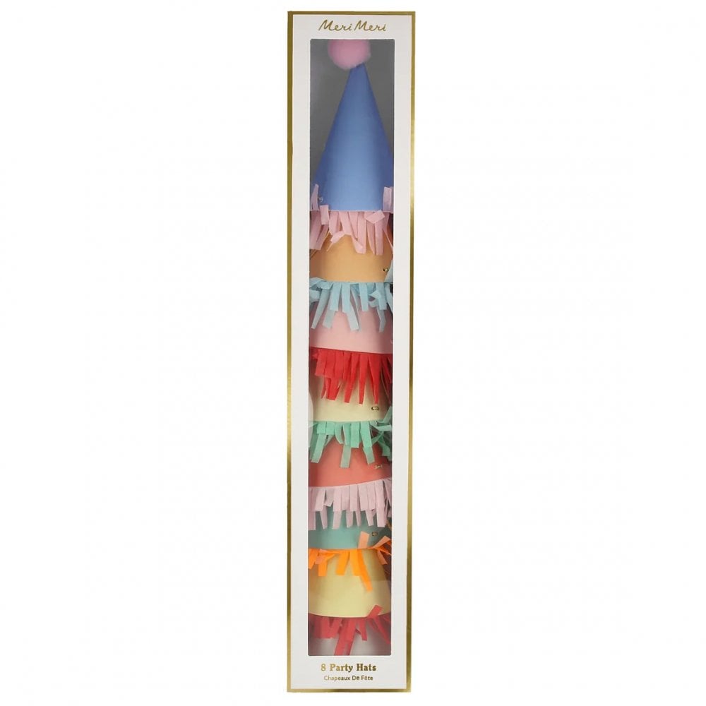 8 MINI POM POM PARTY HATS