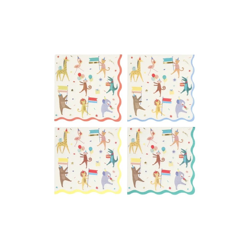 16 LARGE ANIMAL PARADE NAPKINS