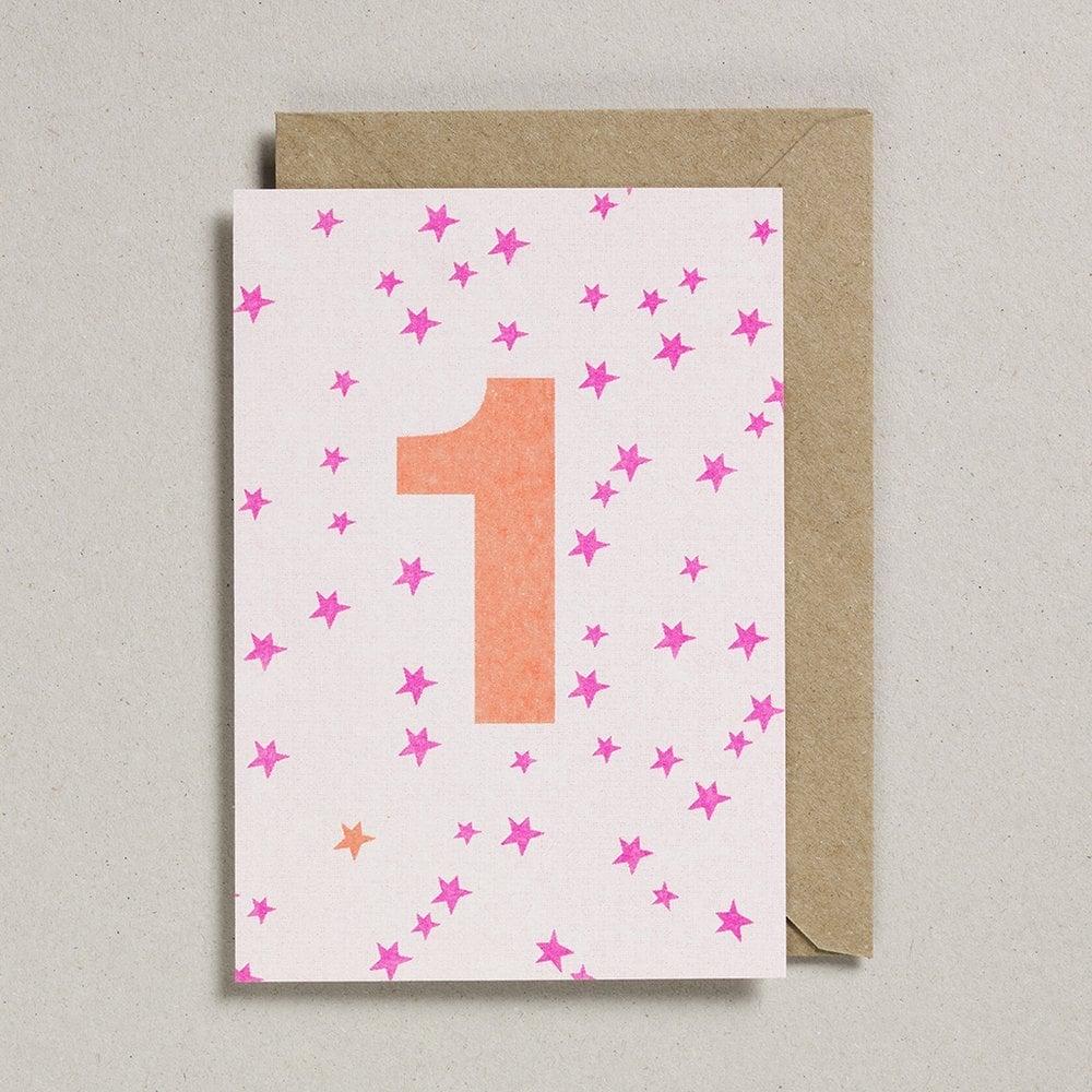 NUMBER CARD - ORANGE/PINK (AGES 1-7 YEARS)