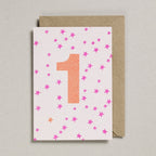 NUMBER CARD - ORANGE/PINK (AGES 1-7 YEARS)