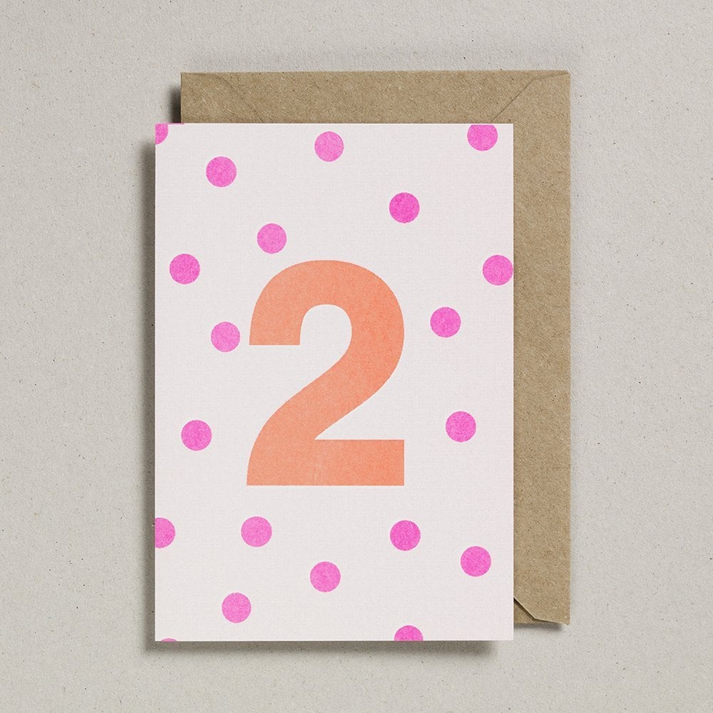 NUMBER CARD - ORANGE/PINK (AGES 1-7 YEARS)