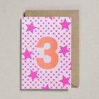 NUMBER CARD - ORANGE/PINK (AGES 1-7 YEARS)