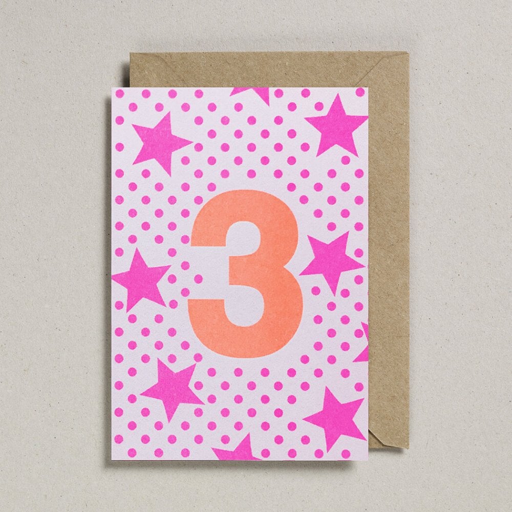 NUMBER CARD - ORANGE/PINK (AGES 1-7 YEARS)