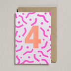 NUMBER CARD - ORANGE/PINK (AGES 1-7 YEARS)