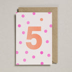 NUMBER CARD - ORANGE/PINK (AGES 1-7 YEARS)