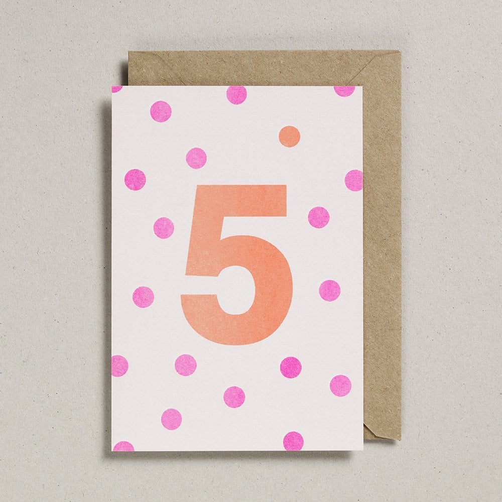 NUMBER CARD - ORANGE/PINK (AGES 1-7 YEARS)