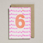 NUMBER CARD - ORANGE/PINK (AGES 1-7 YEARS)