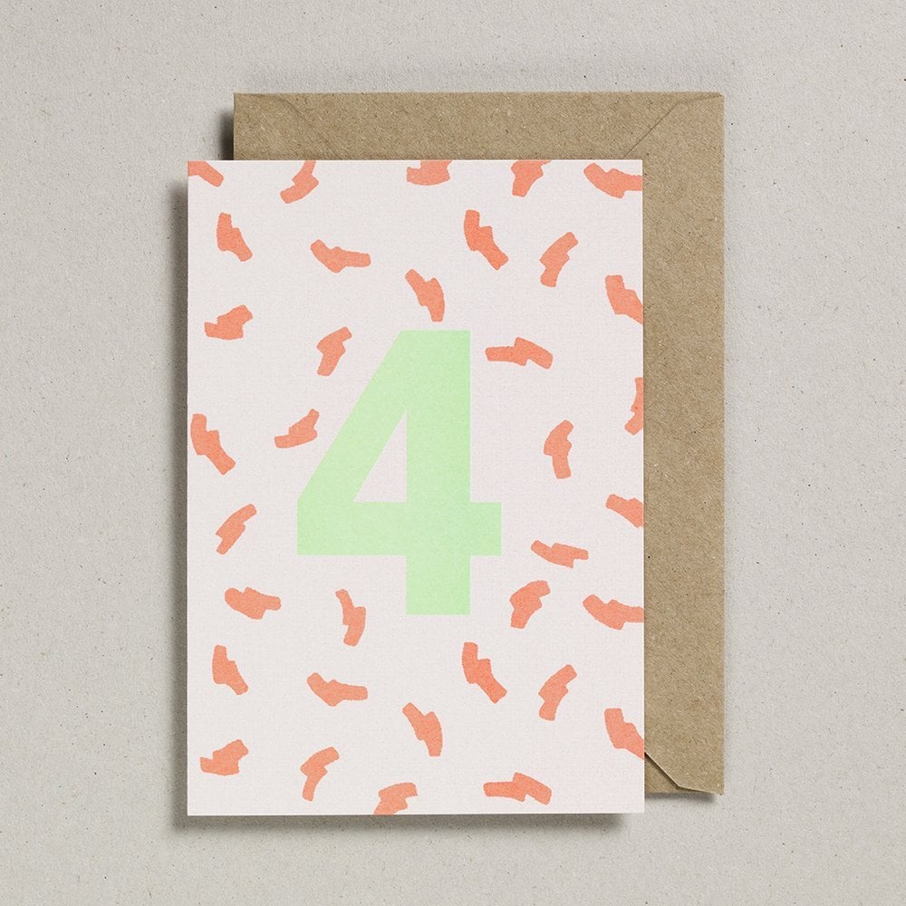NUMBER CARD - GREEN/ORANGE (AGES 1-7 YEARS)