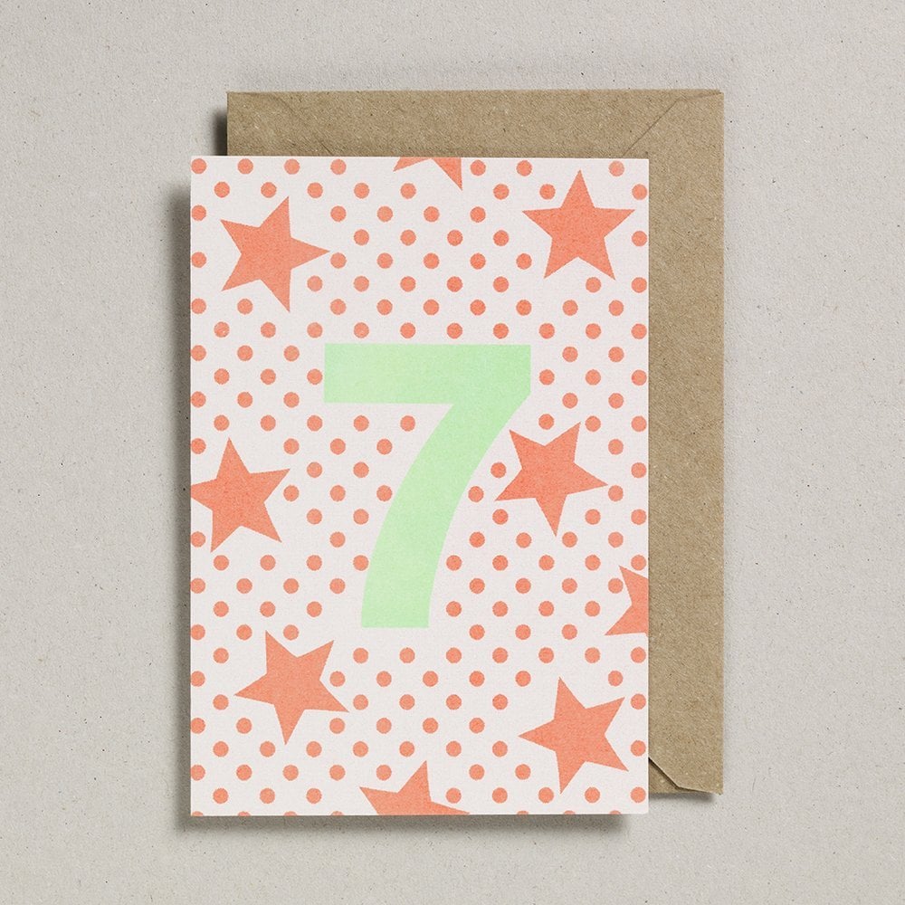 NUMBER CARD - GREEN/ORANGE (AGES 1-7 YEARS)