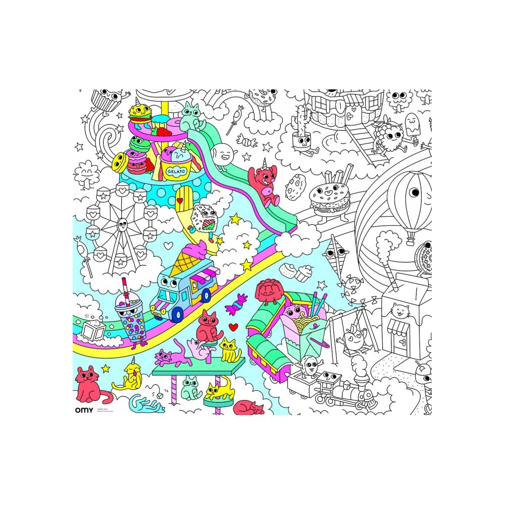 GIANT COLOURING POSTER - KAWAII