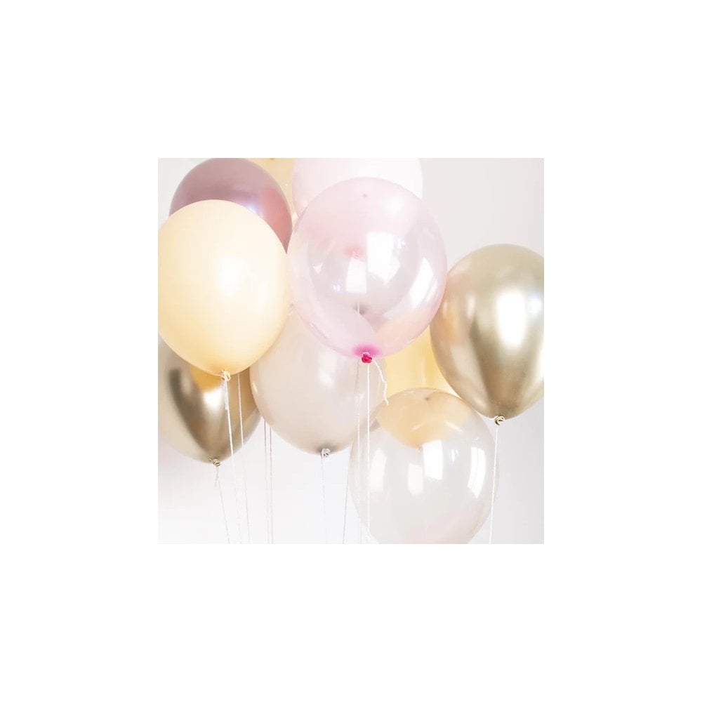 10 MIXED BALLOONS - PEACH