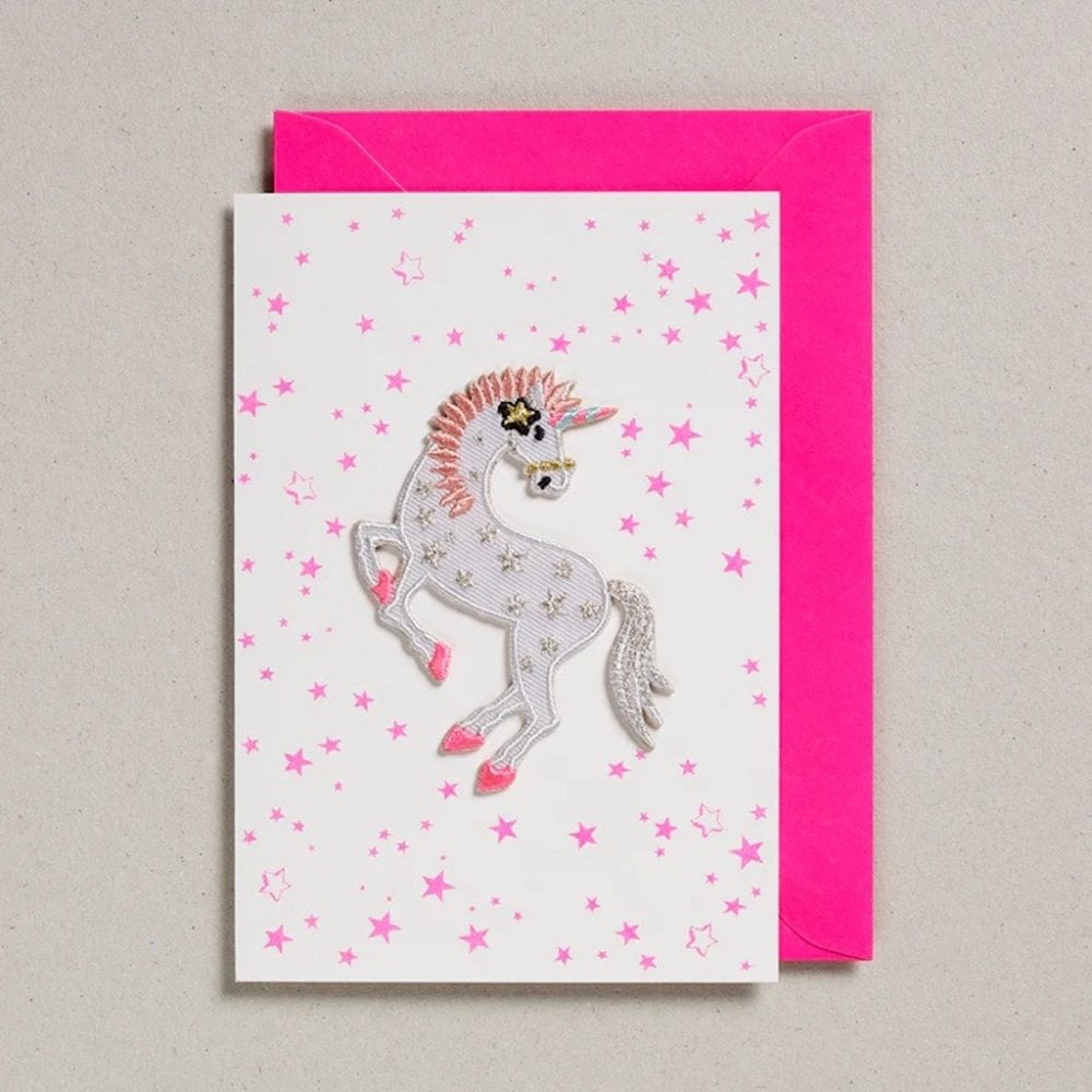 UNICORN STARS IRON ON PATCH CARD