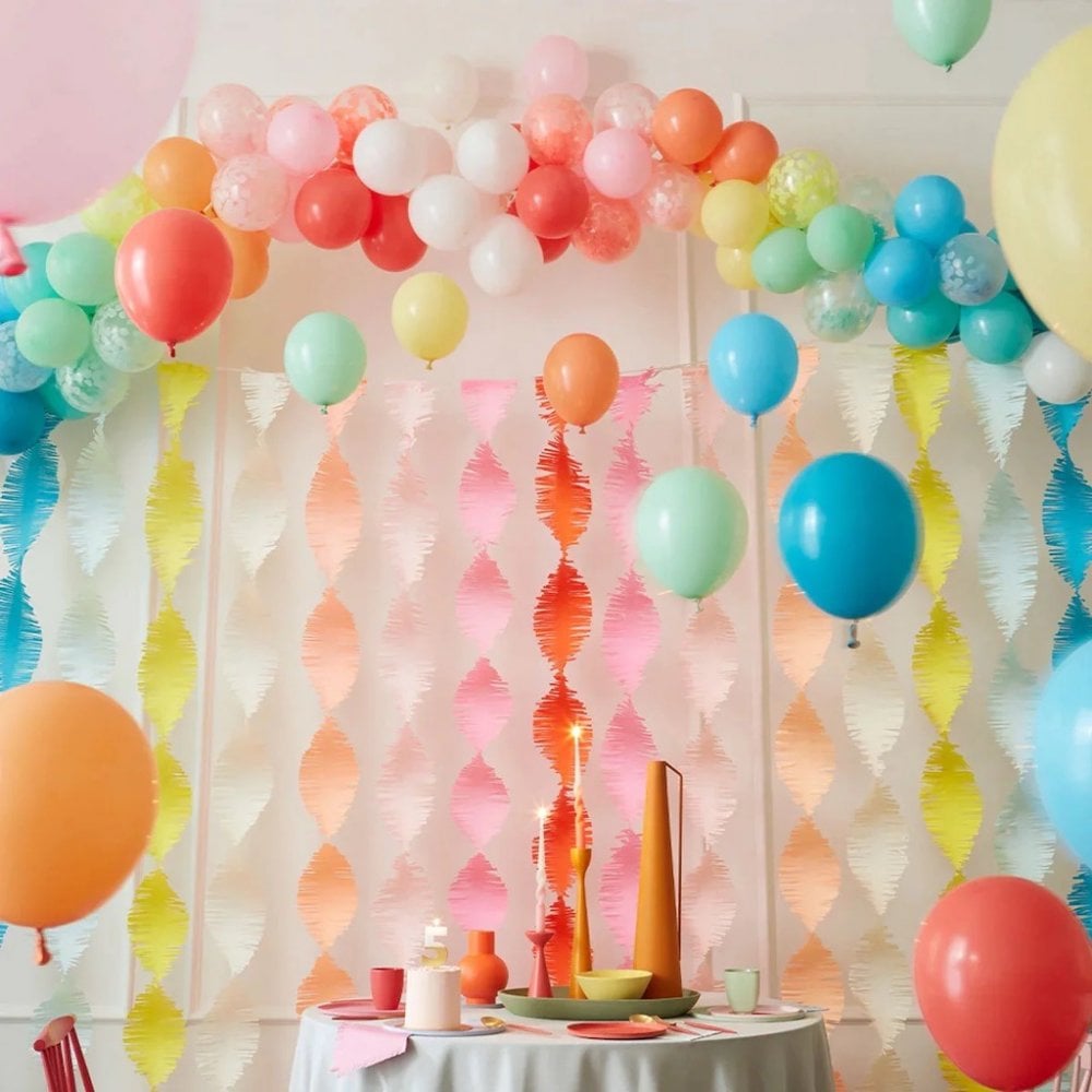 RAINBOW TWISTY FRINGE BACKDROP DECORATIONS