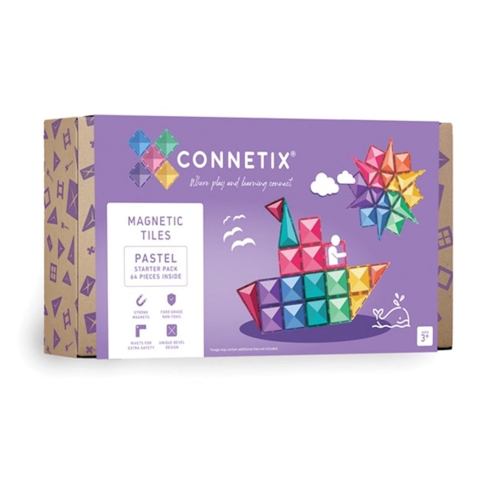 MAGNETIC TILES 64 PIECE STARTER PACK - PASTEL