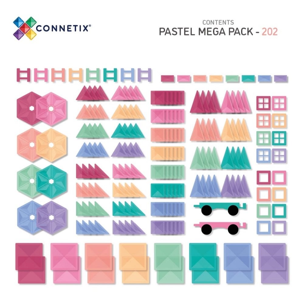 MAGNETIC TILES 202 PIECE MEGA PACK - PASTEL