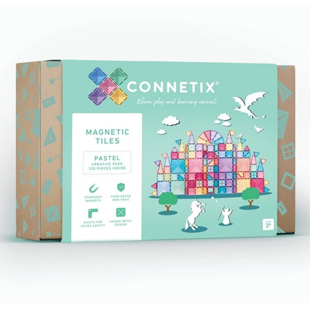 MAGNETIC TILES 120 PIECE CREATIVE PACK - PASTEL
