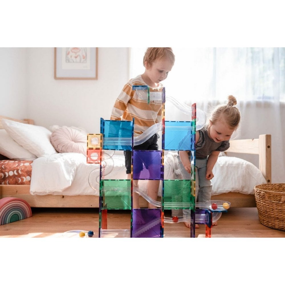 MAGNETIC TILES 92 PIECE BALL RUN - RAINBOW