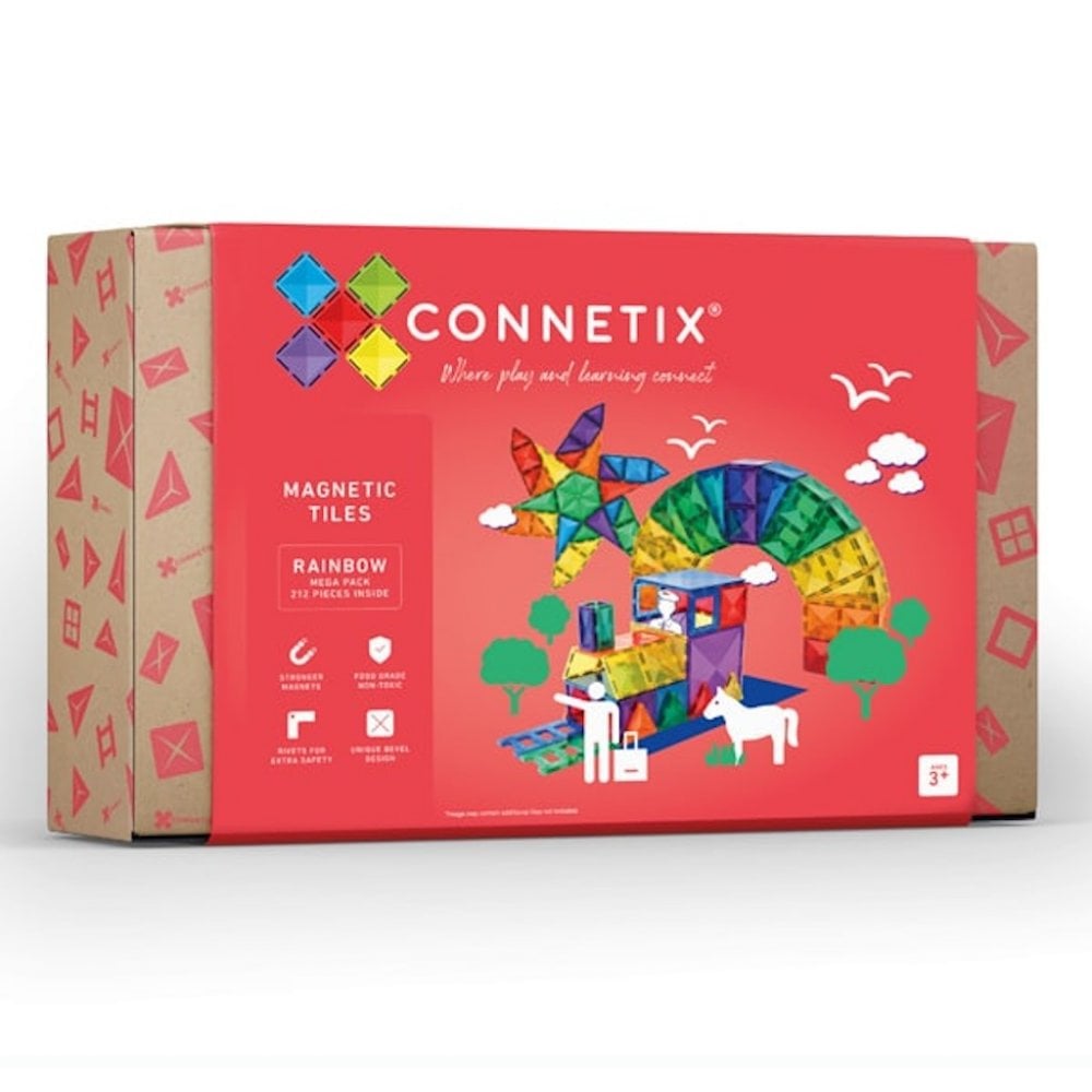 MAGNETIC TILES 212 PIECE MEGA PACK - RAINBOW