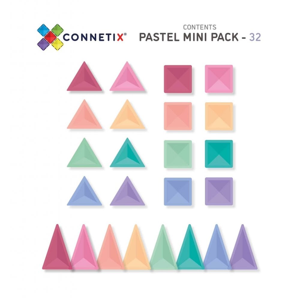 MAGNETIC TILES 32 PIECE MINI PACK - PASTEL