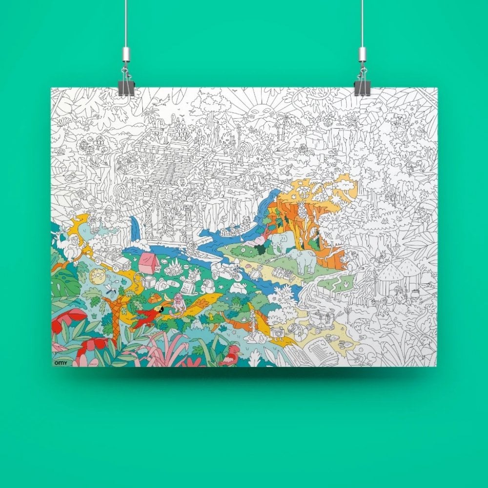 GIANT COLOURING POSTER - JUNGLE