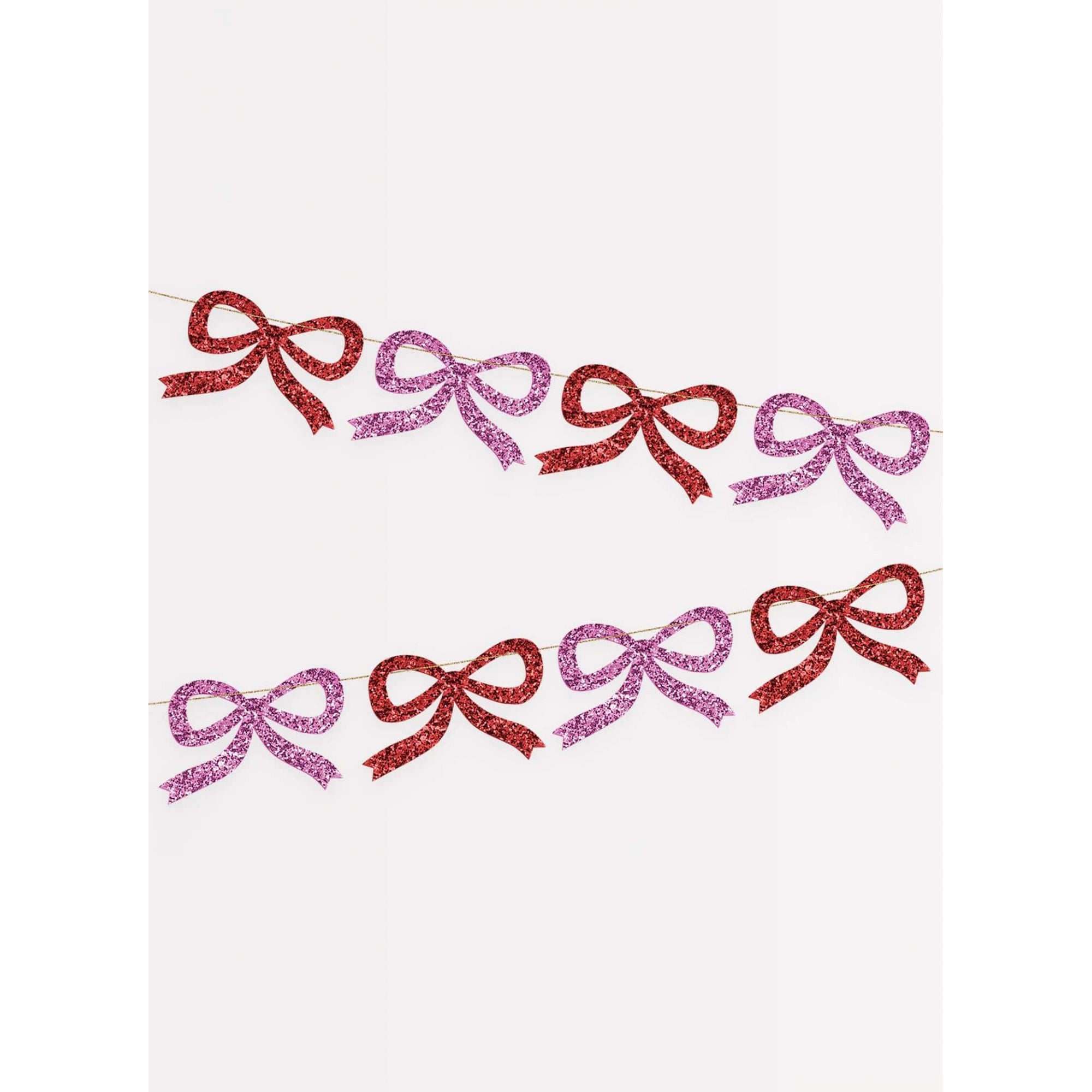 RED & PINK GLITTER BOW GARLAND