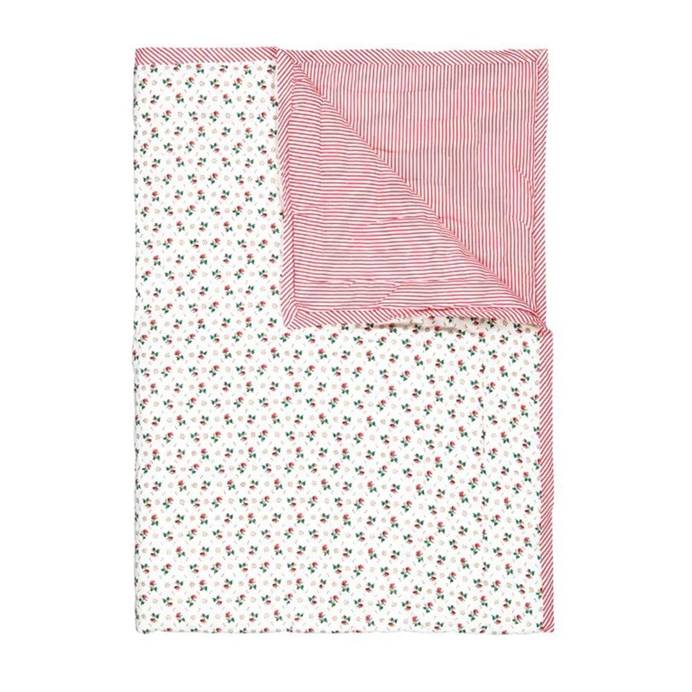 REVERSIBLE QUILTED BLANKET - GOLDEN FLOWERS