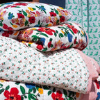 REVERSIBLE QUILTED BLANKET - GOLDEN FLOWERS
